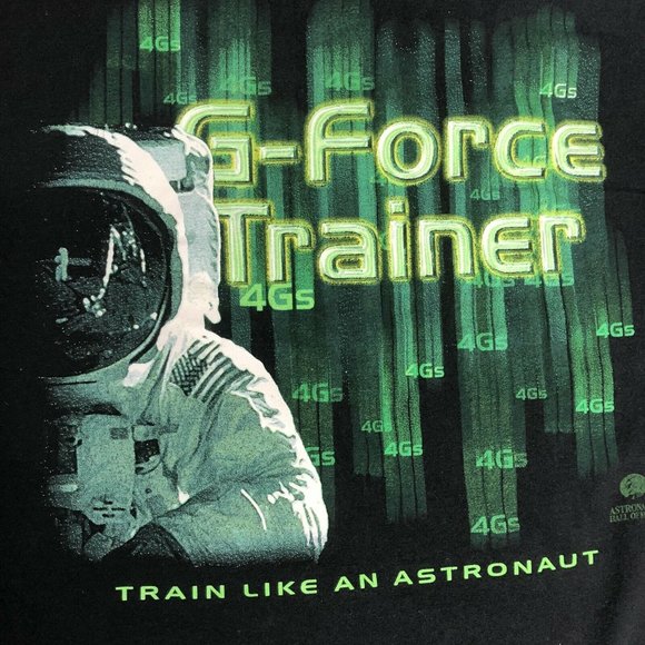 Y2K Kennedy Space Center T Shirt "Train Like an Astronaut" 4Gs Tech Black XL - Picture 5 of 8